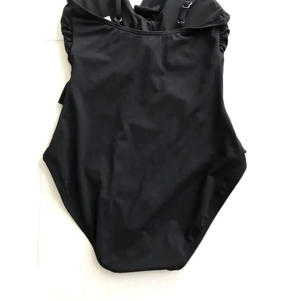 Michael Kors Swim Pleated Padded One Piece Swimsuit